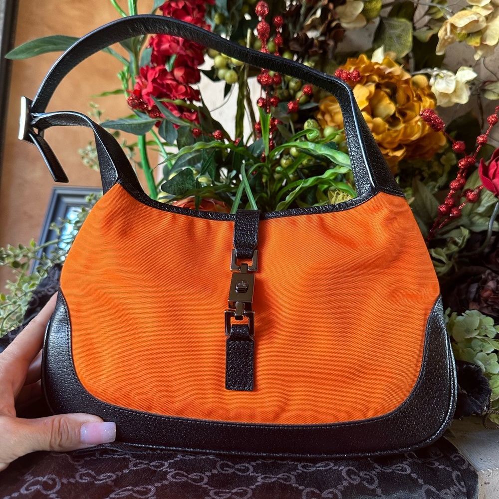 Stunning Gucci Orange and Black Jackie O Hobo